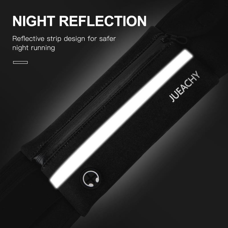 Jueachy حزام جويشي للجري للنساء حزام خصر مقاوم للماء حافظة فاني للجري حافظة هاتف قابلة للتعديل حزام رياضي للنقود مع منفذ سماعة الرأس - Image 3